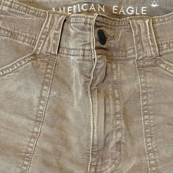 American Eagle size 6 brown stovepipe stretch utility pants - Picture 2 of 11